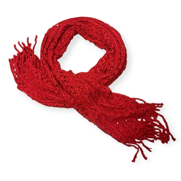 Steve Madden Deep Red Knit Scarf - Picture 3 of 4